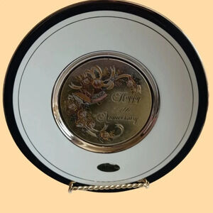 Chokin art collection 25th anniversary plate 24 carat gold plate